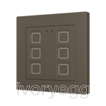 Tecla RGB 55 X6. PC-ABS Capacitive push button 55x55 - 6 buttons - Mocha