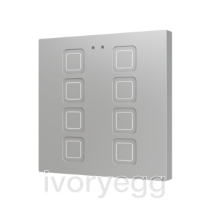 Tecla RGB 8. PC-ABS Capacitive push button - 8 buttons - Silver
