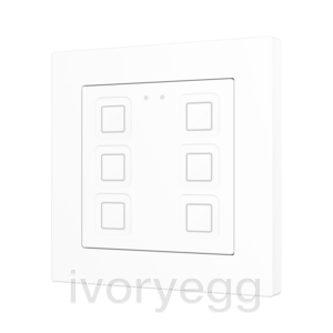 Tecla RGB 55 X6. PC-ABS Capacitive push button 55x55 - 6 buttons - White