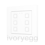 Tecla RGB 55 X6. PC-ABS Capacitive push button 55x55 - 6 buttons - White