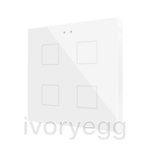 Flat RGB 4. Glass capacitive push button - 4 buttons - White