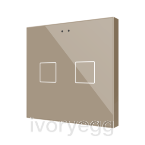 Flat RGB 2. Glass capacitive push button - 2 buttons - Champagne