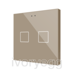 Flat RGB 2. Glass capacitive push button - 2 buttons - Champagne