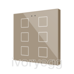 Flat RGB 6. Glass capacitive push button - 6 buttons - Champagne