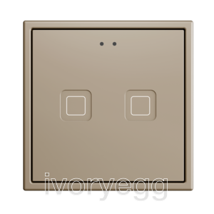 Tecla RGB 70 X2. PC-ABS Capacitive push button 70x70 - 2 buttons - Champagne