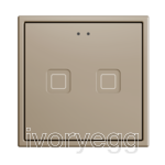 Tecla RGB 70 X2. PC-ABS Capacitive push button 70x70 - 2 buttons - Champagne