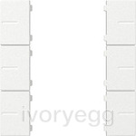 Rocker set, 3-gang for pushbutton sensor 4.55 Plus, pure white glossy