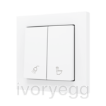 ZS55. Double Soft push button for 2 binary inputs 55x55 mm – Matt white - Custom. Minimum 100 units per design