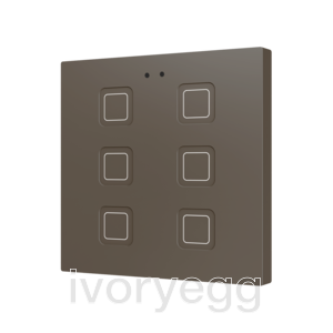 Tecla RGB 6. PC-ABS Capacitive push button - 6 buttons - Mocha