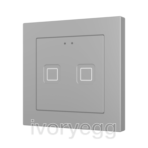 Tecla RGB 55 X2. PC-ABS Capacitive push button 55x55 - 2 buttons - Silver