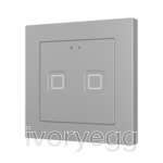 Tecla RGB 55 X2. PC-ABS Capacitive push button 55x55 - 2 buttons - Silver