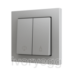 ZS55. Double Soft push button for 2 binary inputs 55x55 mm – Silver - Custom. Minimum 100 units per design