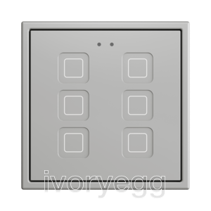 Tecla RGB 70 X6. PC-ABS Capacitive push button 70x70 - 6 buttons - Silver