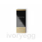 Adelante doorcom module - anodised aluminium brass tone - single call button chrome with LED