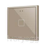 Flat RGB 70 X1. Glass Capacitive push button 70x70 - 1 button - Champagne
