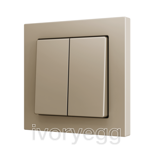 ZS55. Double Soft push button for 2 binary inputs 55x55 mm – Champagne