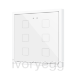 Flat RGB 70 X6. Glass Capacitive push button 70x70 - 6 buttons - White