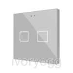 Flat RGB 2. Glass capacitive push button - 2 buttons - Silver