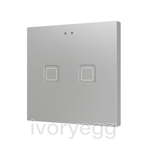 Tecla RGB 2. PC-ABS Capacitive push button - 2 buttons - Silver