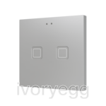 Tecla RGB 2. PC-ABS Capacitive push button - 2 buttons - Silver