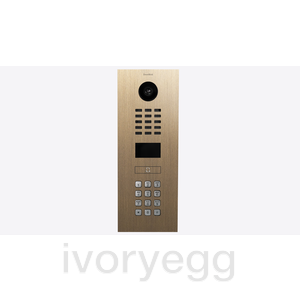 IP intercom, Keypad, RFID, 1-button with bell symbol, Real burnished brass