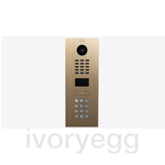 IP intercom, Keypad, RFID, 1-button with bell symbol, Real burnished brass