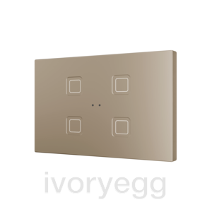 Tecla RGB XL 4. PC-ABS Capacitive push button - 4 buttons - Champagne