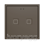 Tecla RGB 70 X2. PC-ABS Capacitive push button 70x70 - 2 buttons - Mocha