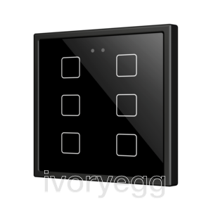 Flat RGB 70 X6. Glass Capacitive push button 70x70 - 6 buttons - Anthracite