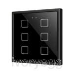 Flat RGB 70 X6. Glass Capacitive push button 70x70 - 6 buttons - Anthracite