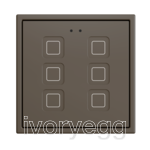 Tecla RGB 70 X6. PC-ABS Capacitive push button 70x70 - 6 buttons - Mocha