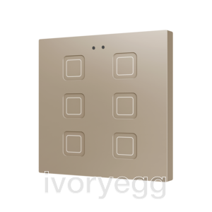 Tecla RGB 6. PC-ABS Capacitive push button - 6 buttons - Champagne