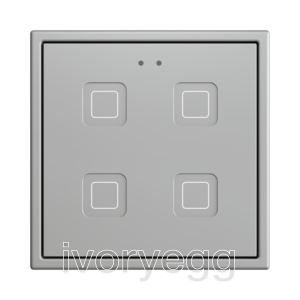 Tecla RGB 70 X4. PC-ABS Capacitive push button 70x70 - 4 buttons - Silver