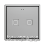 Tecla RGB 70 X2. PC-ABS Capacitive push button 70x70 - 2 buttons - Silver