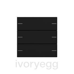 Rocker set, 3-gang for pushbutton sensor 4, System 55, black matt