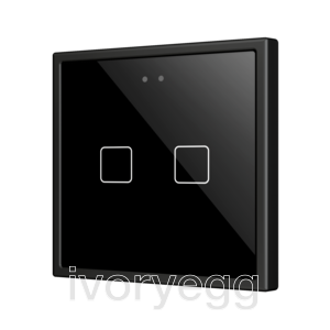 Flat RGB 70 X2. Glass Capacitive push button 70x70 - 2 buttons - Anthracite