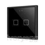 Flat RGB 70 X2. Glass Capacitive push button 70x70 - 2 buttons - Anthracite