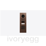 IP intercom, Flush Mount, 1-button, keypad, Incl. FM housing, Architectural bronze