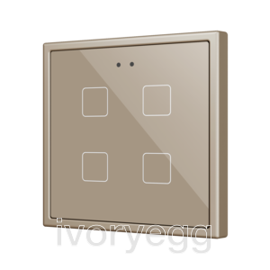 Flat RGB 70 X4. Glass Capacitive push button 70x70 - 4 buttons - Champagne
