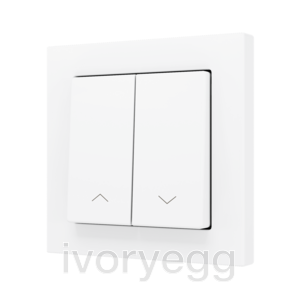 ZS55. Double Soft push button for 2 binary inputs 55x55 mm – Shutter icon - Matt white