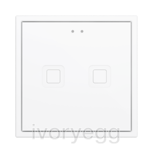 Tecla RGB 70 X2. PC-ABS Capacitive push button 70x70 - 2 buttons - White