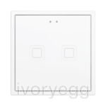 Tecla RGB 70 X2. PC-ABS Capacitive push button 70x70 - 2 buttons - White