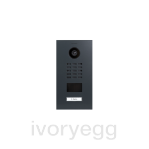 IP intercom, RFID, 1-button, RAL 7016, stainless steel, powder-coated, semi-gloss