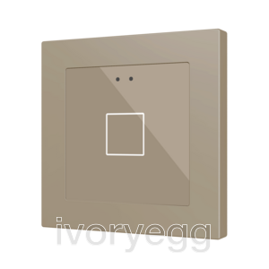 Flat RGB 55 X1. Glass capacitive push button 55x55 - 1 button - Champagne