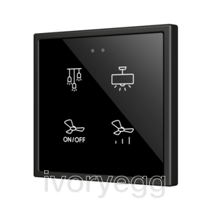 Flat RGB 70 X4. Glass Capacitive push button 70x70 - 4 buttons - Custom
