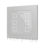 Flat RGB 55 X6. Glass capacitive push button 55x55 - 6 buttons - Silver