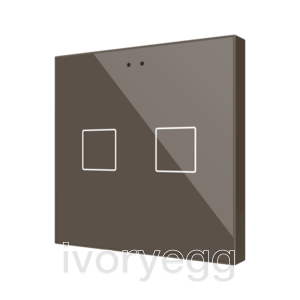 Flat RGB 2. Glass capacitive push button - 2 buttons - Mocha