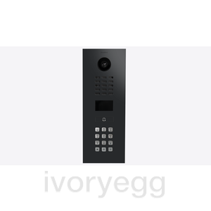 IP intercom keypad RFID, 1-button with bell symbol, Graphite black (Raven Polar), powder-coated, semi-gloss