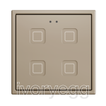Tecla RGB 70 X4. PC-ABS Capacitive push button 70x70 - 4 buttons - Champagne