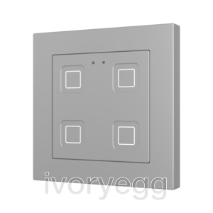 Tecla RGB 55 X4. PC-ABS Capacitive push button 55x55 - 4 buttons - Silver